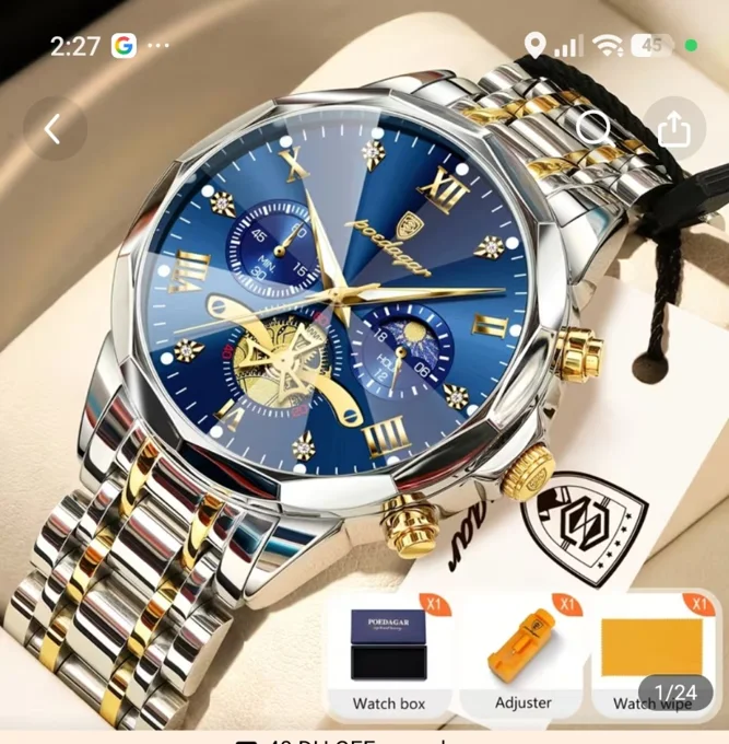 Men’s Steel-Band Watch product listing image